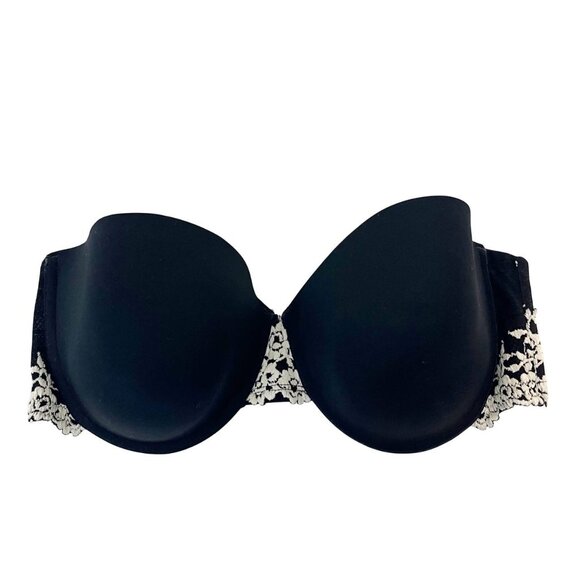 Wacoal Embrace Lace Strapless Push Up Bra in Black & White 854191 - Size 38C - Picture 1 of 3